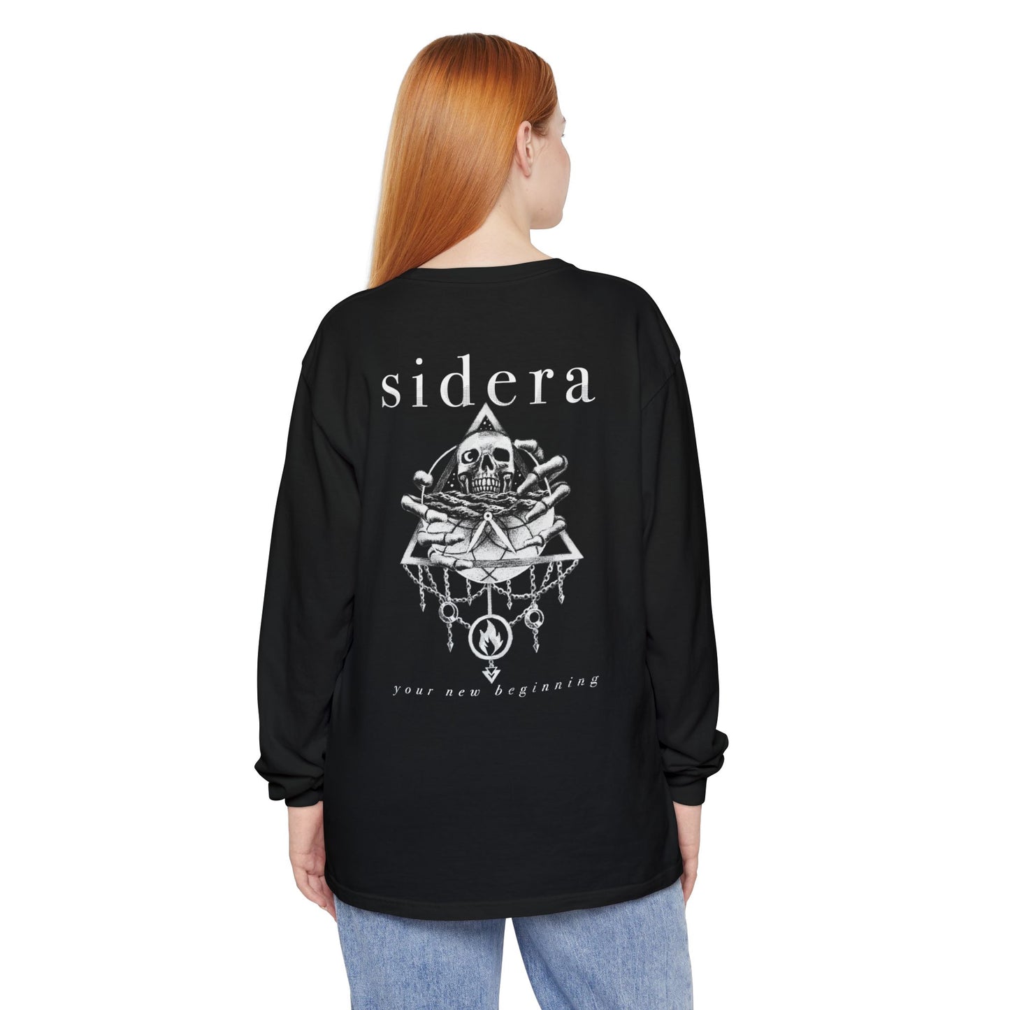 Sidera - "Your New Beginning" Skull & Flame Band Long-Sleeve Unisex Shirt