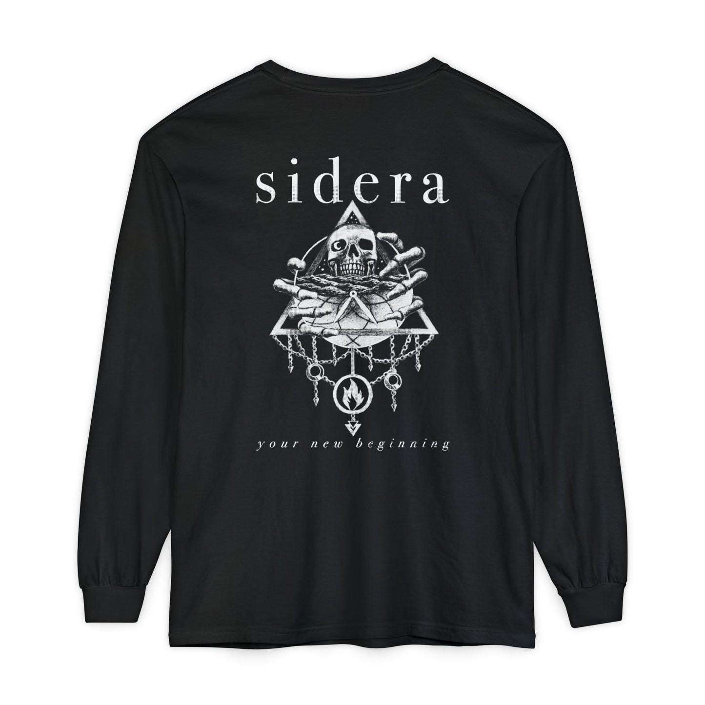 Sidera - "Your New Beginning" Skull & Flame Band Long-Sleeve Unisex Shirt