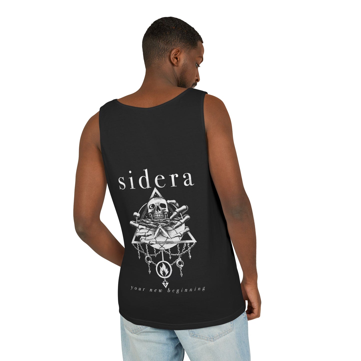 Sidera - "Your New Beginning" Skull & Flame Tank - Top - Unisex