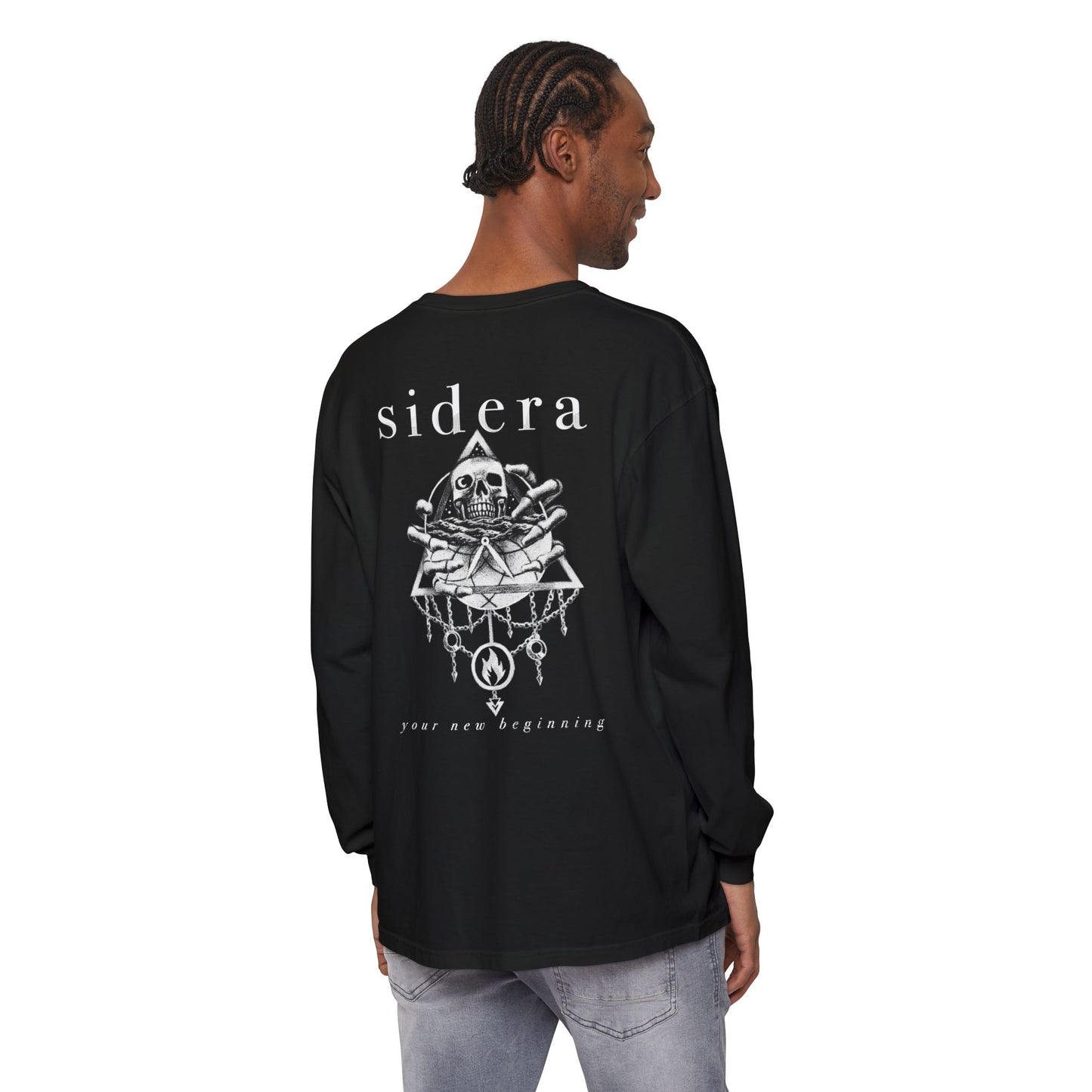 Sidera - "Your New Beginning" Skull & Flame Band Long-Sleeve Unisex Shirt